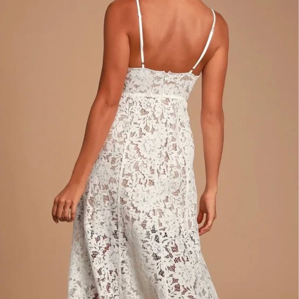 LULUS One Wish white/cream lace midi dress Size Small NEW WITH TAGS - Picture 2 of 11